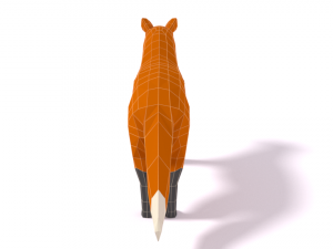 low poly cartoon fox Model 3D