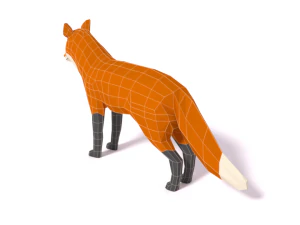 low poly cartoon fox 3D Model