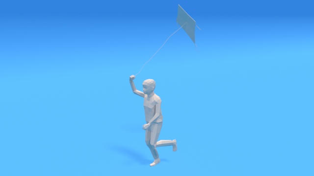 low poly kid running with a kite Modèle 3D .c4d .max .obj .3ds .fbx .stl .blend 