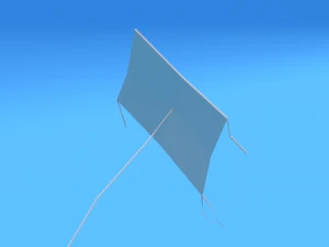 low poly kid running with a kite 3D Model