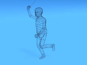 low poly kid running with a kite Modèle 3D