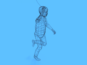 low poly kid running with a kite Modèle 3D