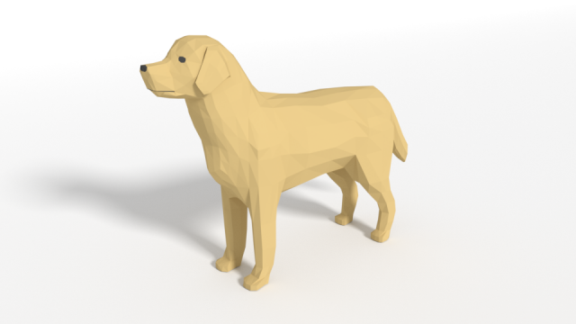 low poly cartoon labrador 3Dモデル .c4d .max .obj .3ds .fbx .stl .blend 