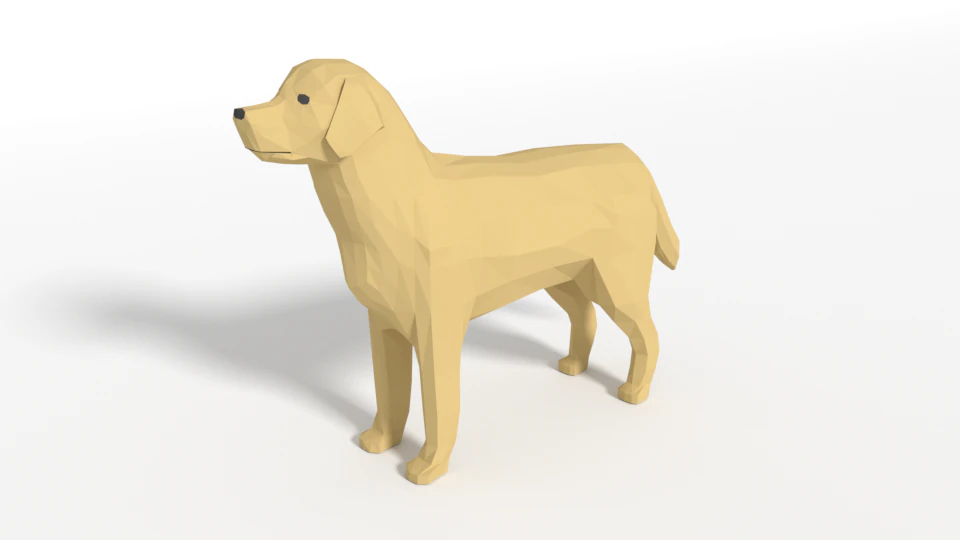 low poly cartoon labrador 3D Model .c4d .max .obj .3ds .fbx .stl .blend