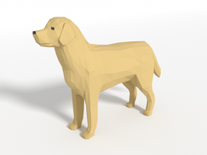 low poly cartoon labrador 3D Model