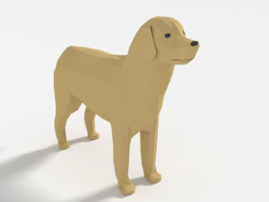 low poly cartoon labrador 3D Model