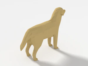 low poly cartoon labrador 3D Model