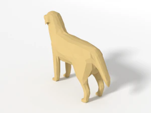 low poly cartoon labrador 3D Model