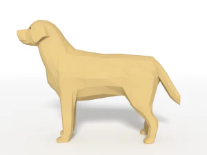 low poly cartoon labrador 3D Model