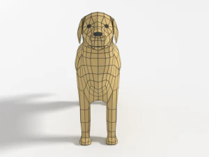 low poly cartoon labrador 3D Model