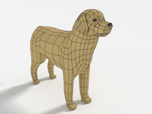 low poly cartoon labrador 3D Model