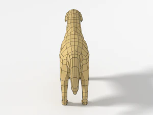 low poly cartoon labrador 3D Model