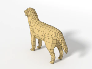 low poly cartoon labrador 3D Model
