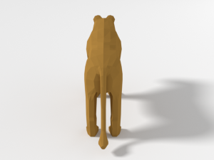 low poly cartoon female lion Model 3D