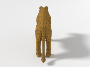 low poly cartoon female lion Model 3D