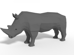 low poly cartoon rhinoceros 3D Model