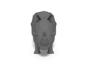 low poly cartoon rhinoceros 3D Модель