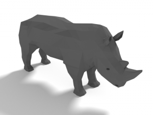 low poly cartoon rhinoceros 3D Модель