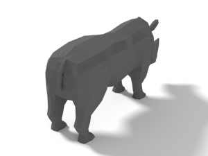 low poly cartoon rhinoceros 3D Модель