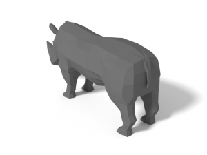 low poly cartoon rhinoceros 3D Модель