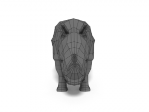 low poly cartoon rhinoceros 3D Модель