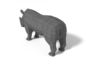 low poly cartoon rhinoceros 3D Модель