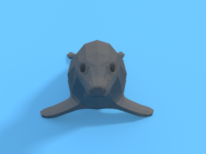 low poly cartoon seal 3D मॉडल