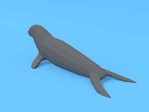 low poly cartoon seal 3D मॉडल
