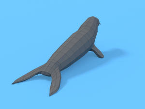 low poly cartoon seal 3D मॉडल