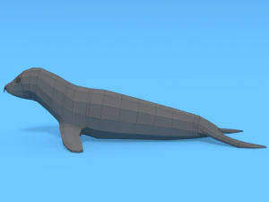 low poly cartoon seal 3D Model