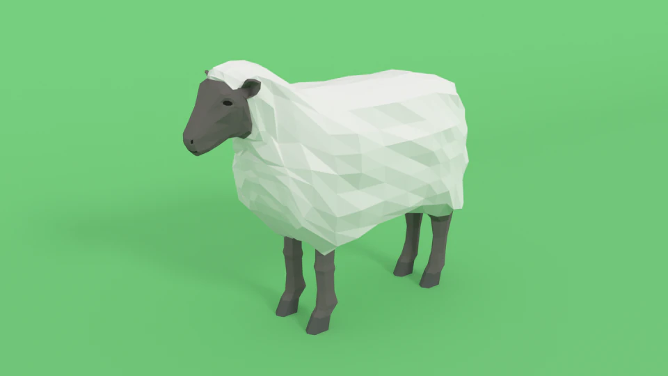 low poly cartoon sheep 3D Model .c4d .max .obj .3ds .fbx .stl .blend