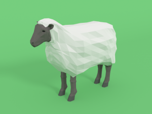 low poly cartoon sheep Model 3D