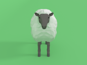 low poly cartoon sheep 3D Model