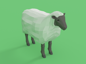 low poly cartoon sheep 3D Model
