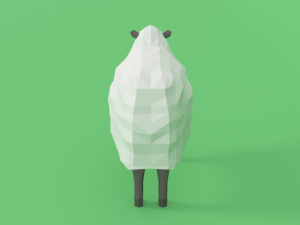 low poly cartoon sheep 3D Model
