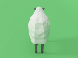 low poly cartoon sheep 3D Model