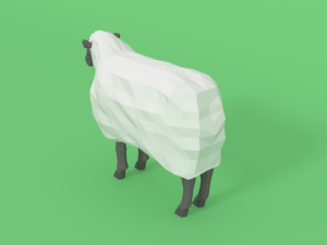 low poly cartoon sheep 3D Model