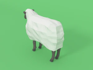 low poly cartoon sheep 3D Model