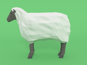 low poly cartoon sheep 3D Model
