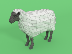 low poly cartoon sheep 3D Model