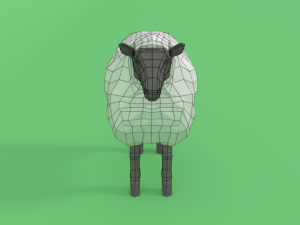 low poly cartoon sheep 3D Model