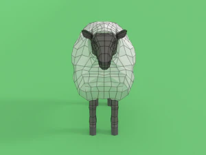 low poly cartoon sheep 3D Model