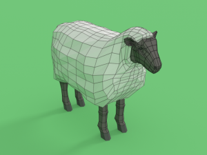 low poly cartoon sheep 3D Model