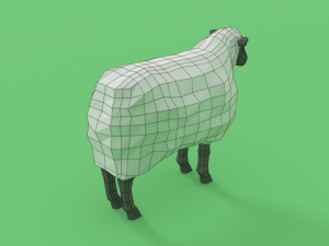 low poly cartoon sheep 3D Model