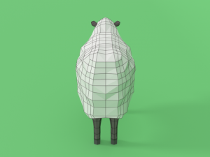 low poly cartoon sheep 3D Model