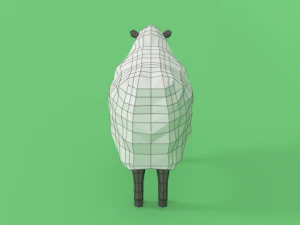 low poly cartoon sheep 3D Model