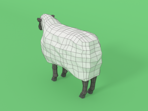 low poly cartoon sheep 3D Model
