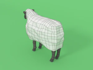 low poly cartoon sheep 3D Model