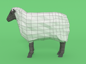 low poly cartoon sheep 3D Model