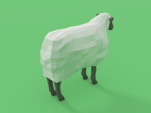 low poly cartoon sheep 3D Model